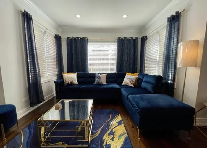 The Blue Golden Luxury Modern 3- Bedroom In Apartamento